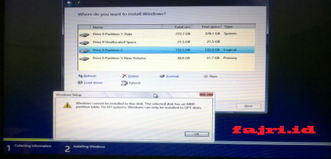 Cara simple Mengatasi Windows cannot be installed to this disk dengan rufus